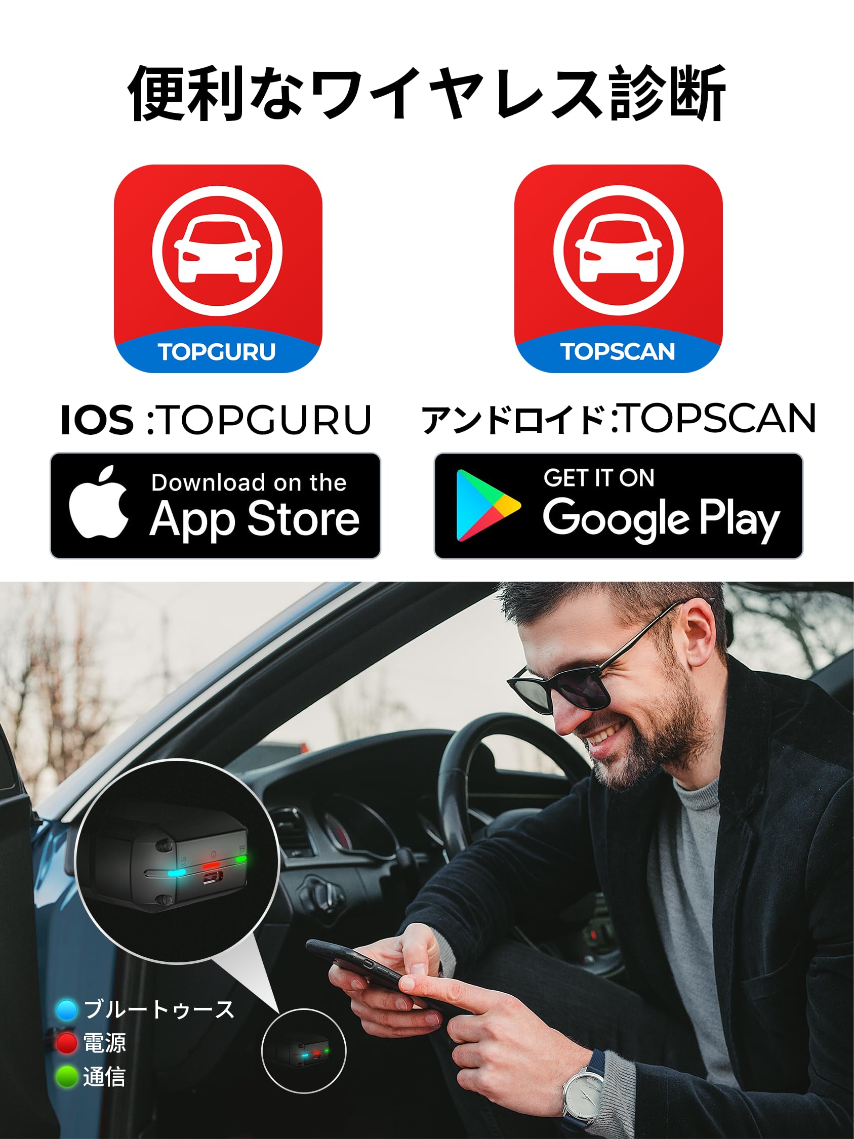 TOPDON OBD2 Bluetooth 診断機 TOPSCAN LITE、A Amazon.co.jp: TOPDON OBD2 Bluetooth 診断機 TOPSCAN LITE、iOS